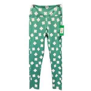 Tipsy Elves Clover Field Shamrock Leggings XL Green St Patrick's Day